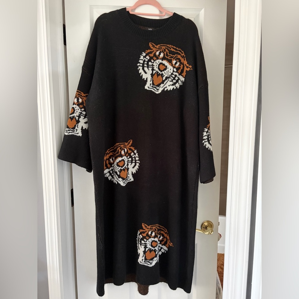 Dressed in Lala Oversized Knit Tiger Dress